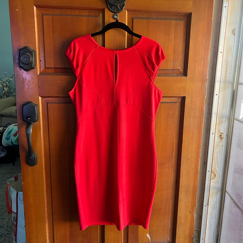 Kardashian Kollection Red Mini Dress with Cap Sleeves